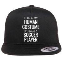 Soccer Player Funny Soccer Halloween Costume Flat Bill Trucker Hat