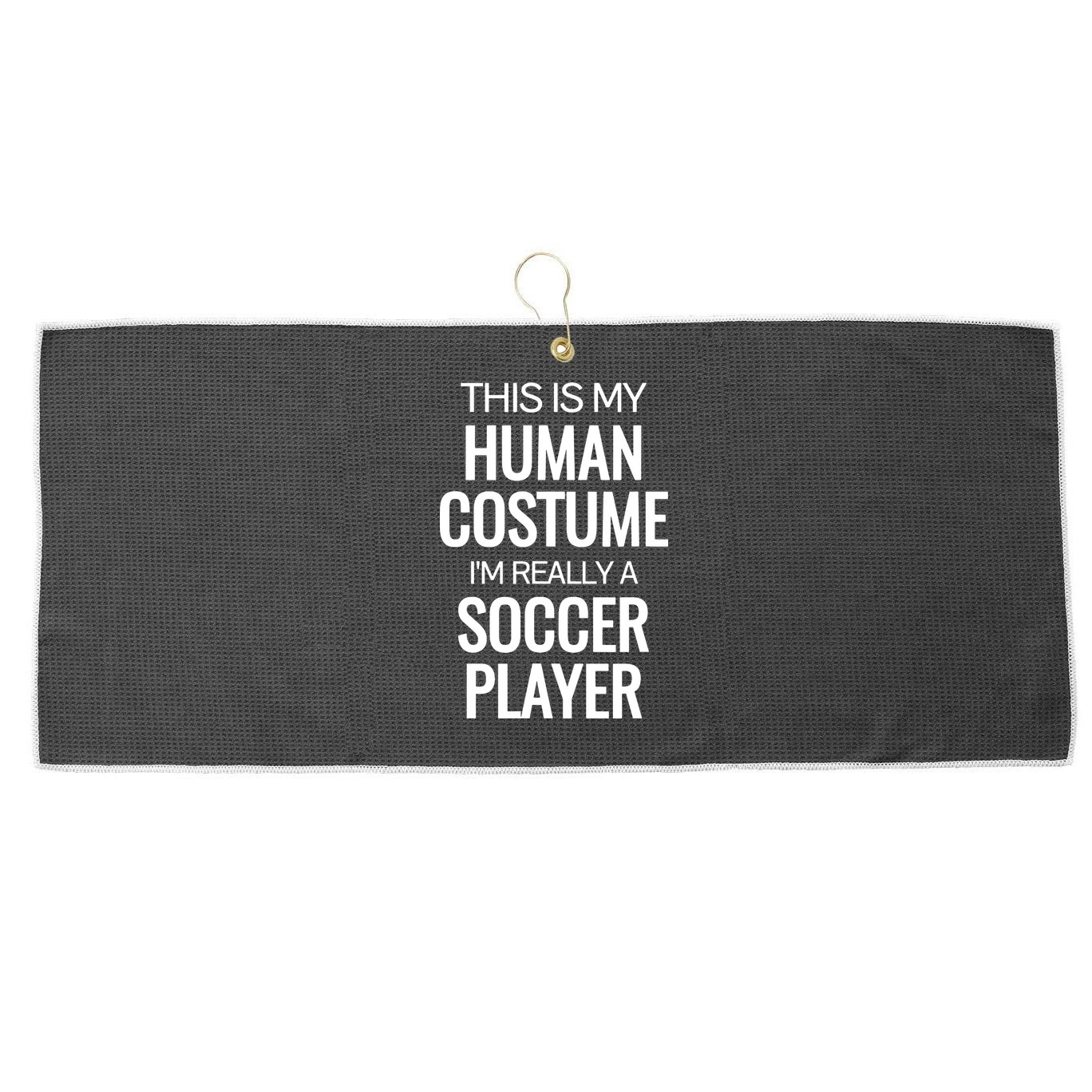 Soccer Player Funny Soccer Halloween Costume Large Microfiber Waffle Golf Towel