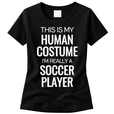 Soccer Player Funny Soccer Halloween Costume Womens T-Shirt