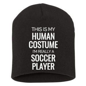 Soccer Player Funny Soccer Halloween Costume Short Acrylic Beanie