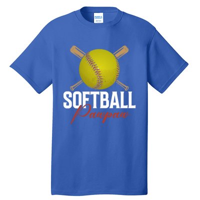 Softball Pawpaw FatherS Day Baseball Softball Pawpaw Funny Gift Tall T-Shirt