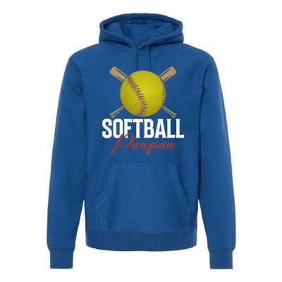 Softball Pawpaw FatherS Day Baseball Softball Pawpaw Funny Gift Premium Hoodie