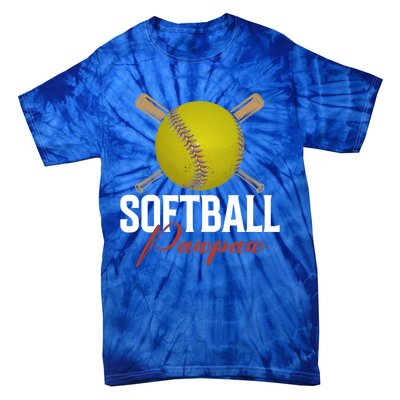 Softball Pawpaw FatherS Day Baseball Softball Pawpaw Funny Gift Tie-Dye T-Shirt