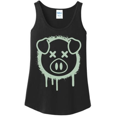 Spray Paint Forest Green Ladies Essential Tank