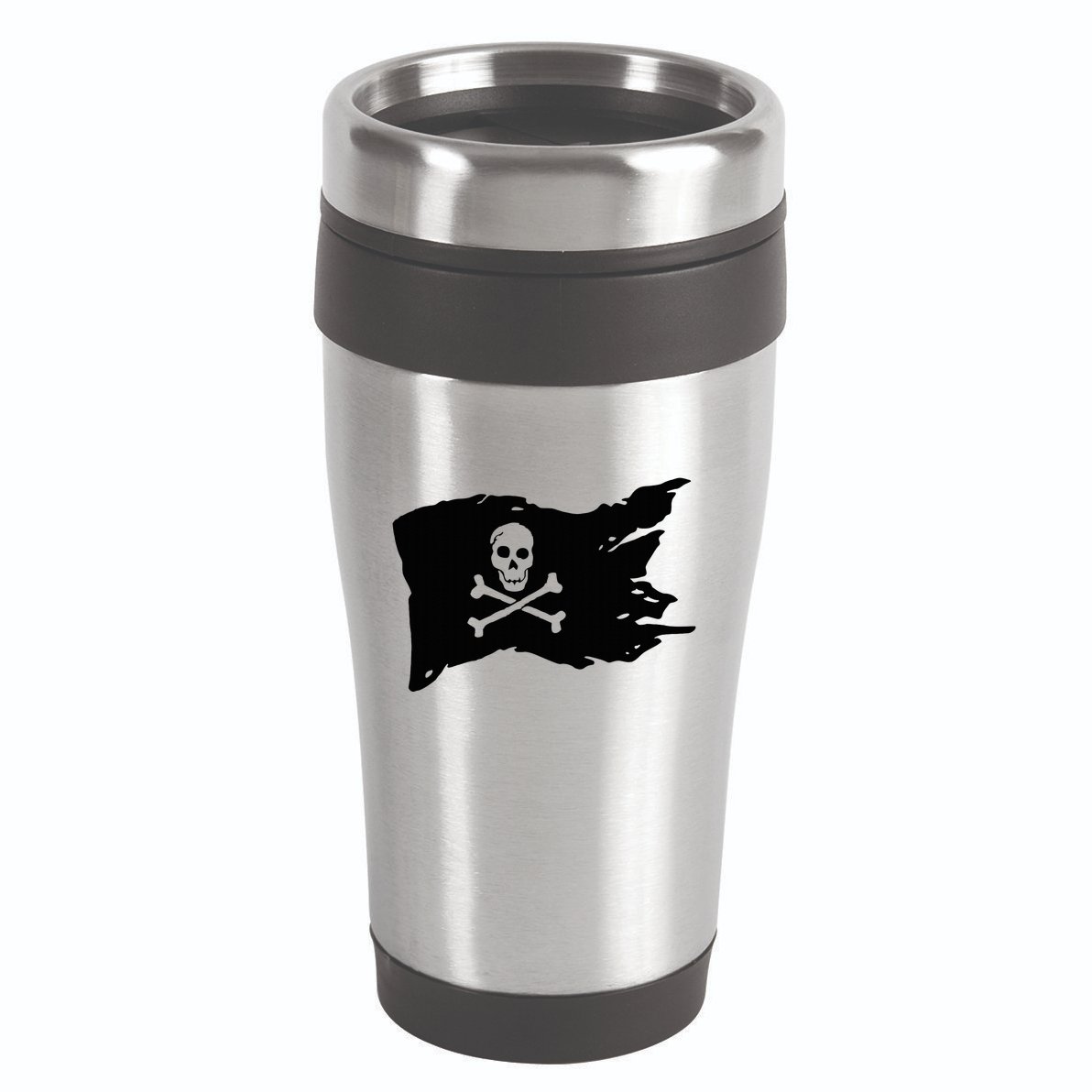 Skull Pirate Flag Jolly Roger Crossbones 16oz Travel Tumbler
