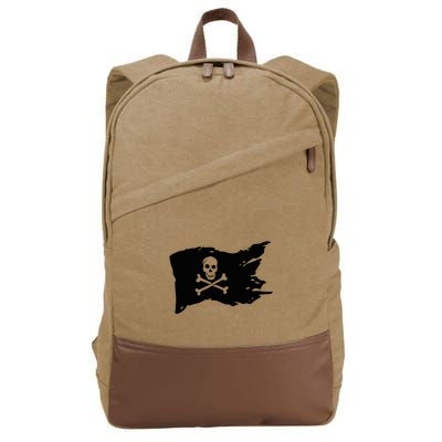 Skull Pirate Flag Jolly Roger Crossbones Cotton Canvas Backpack