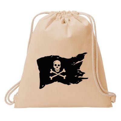 Skull Pirate Flag Jolly Roger Crossbones Drawstring Bag