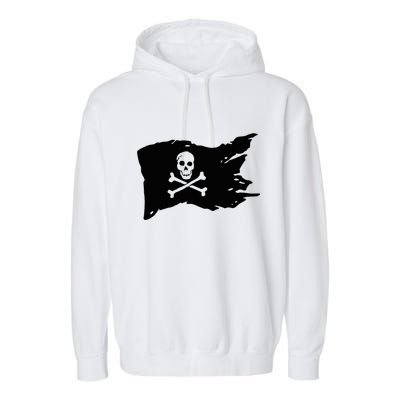 Skull Pirate Flag Jolly Roger Crossbones Garment-Dyed Fleece Hoodie