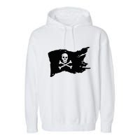 Skull Pirate Flag Jolly Roger Crossbones Garment-Dyed Fleece Hoodie