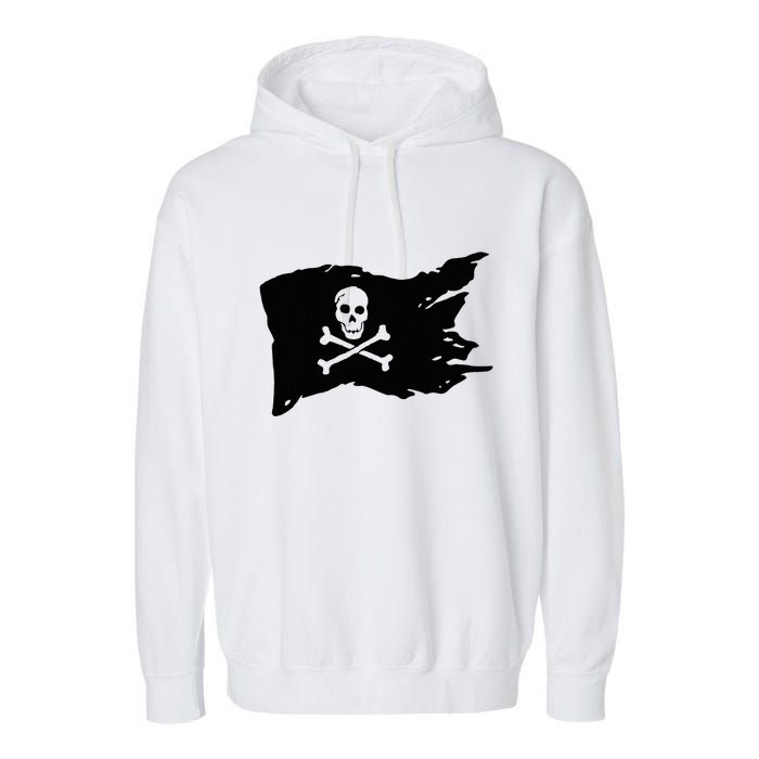 Skull Pirate Flag Jolly Roger Crossbones Garment-Dyed Fleece Hoodie