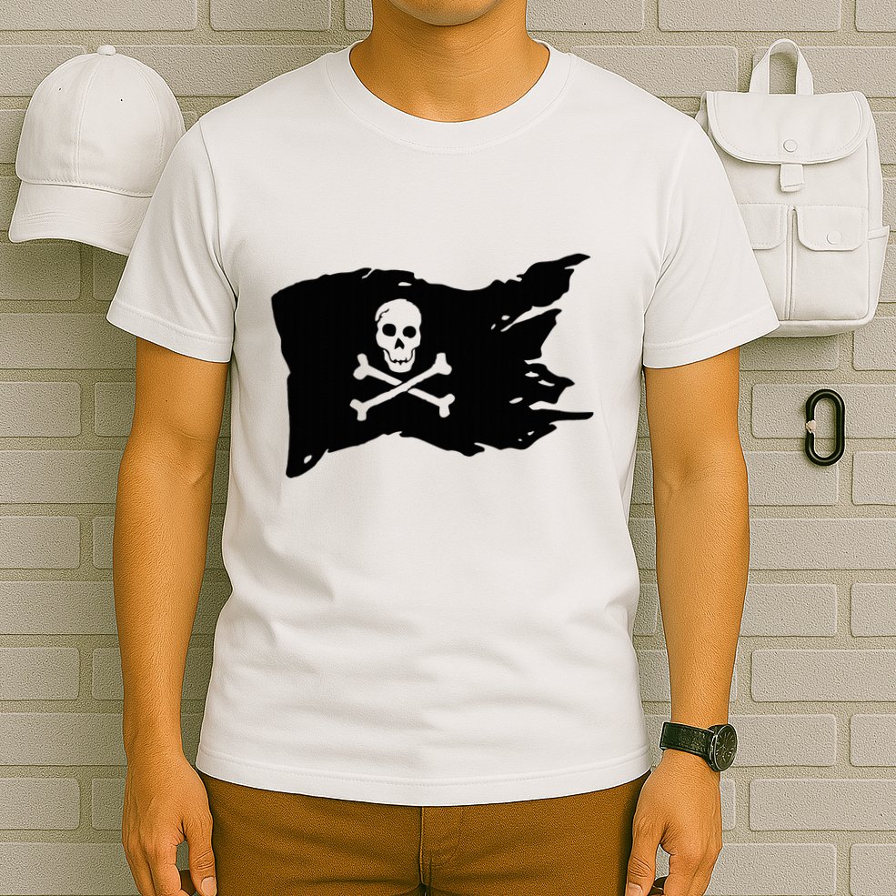Skull Pirate Flag Jolly Roger Crossbones T-Shirt