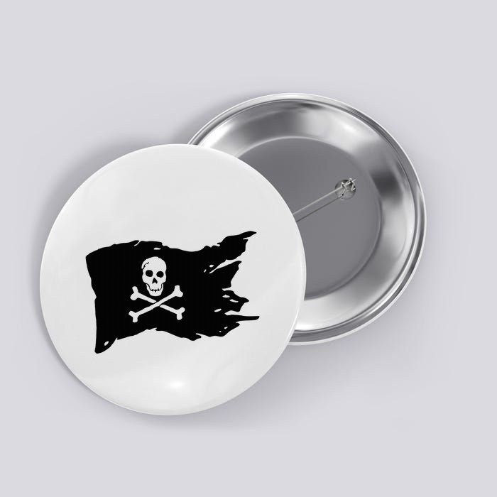 Skull Pirate Flag Jolly Roger Crossbones Button
