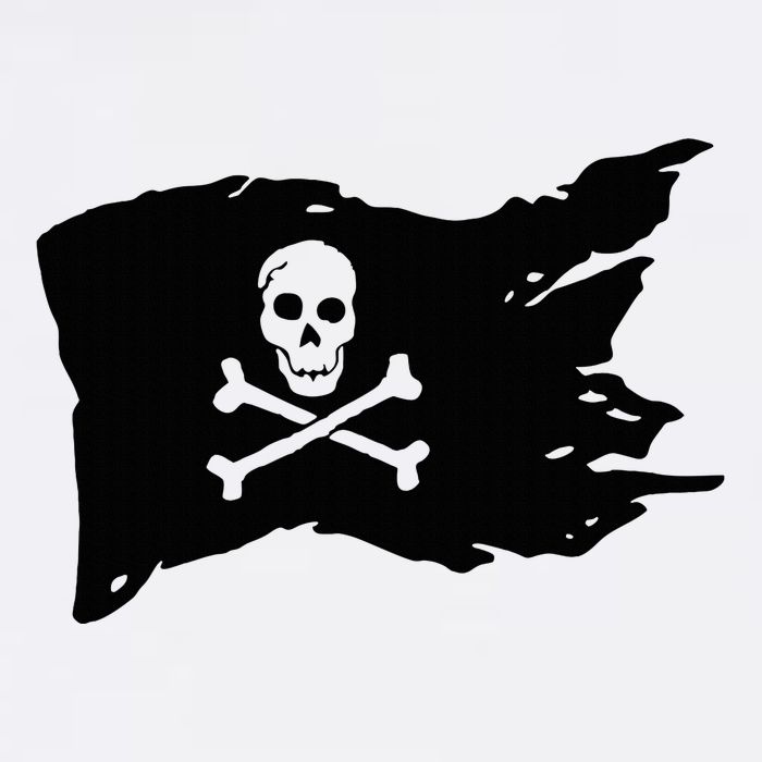 Skull Pirate Flag Jolly Roger Crossbones Button