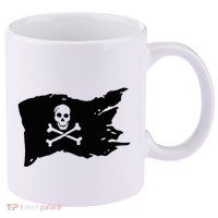 Skull Pirate Flag Jolly Roger Crossbones 11oz C Handle Ceramic Mug