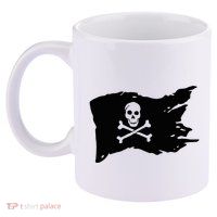 Skull Pirate Flag Jolly Roger Crossbones 11oz C Handle Ceramic Mug
