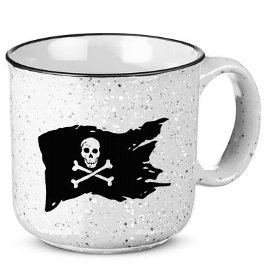 Skull Pirate Flag Jolly Roger Crossbones 15oz Campfire Ceramic Mug