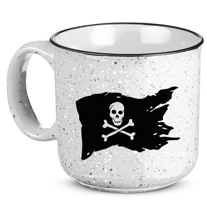 Skull Pirate Flag Jolly Roger Crossbones 15oz Campfire Ceramic Mug