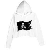 Skull Pirate Flag Jolly Roger Crossbones Crop Fleece Hoodie
