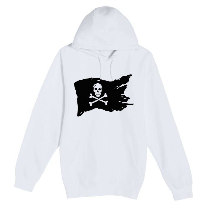 Skull Pirate Flag Jolly Roger Crossbones Premium Pullover Hoodie