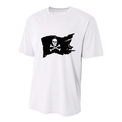 Skull Pirate Flag Jolly Roger Crossbones Youth Performance Sprint T-Shirt