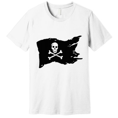 Skull Pirate Flag Jolly Roger Crossbones Premium T-Shirt