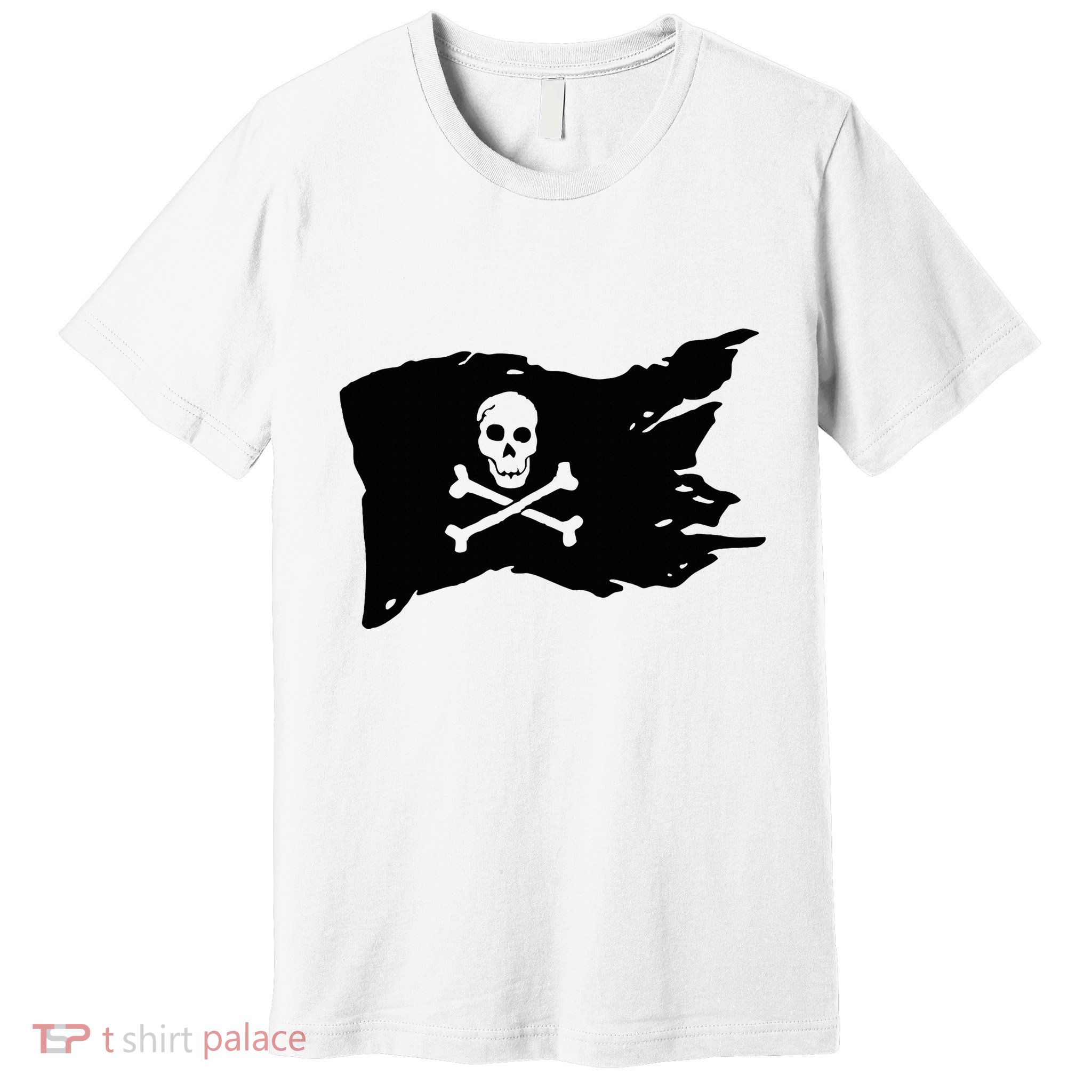 Skull Pirate Flag Jolly Roger Crossbones Premium T-Shirt