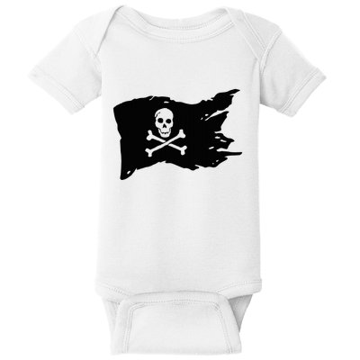 Skull Pirate Flag Jolly Roger Crossbones Baby Bodysuit