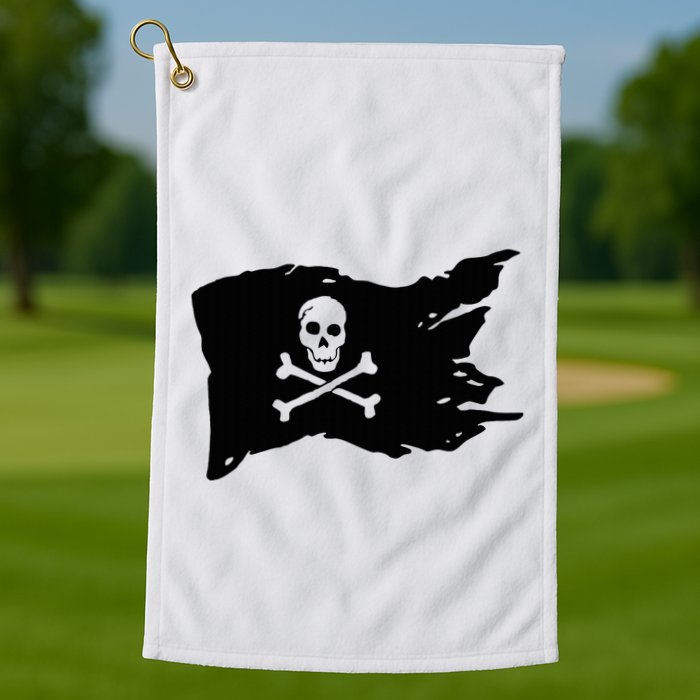 Skull Pirate Flag Jolly Roger Crossbones Golf Towel