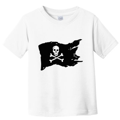 Skull Pirate Flag Jolly Roger Crossbones Toddler T-Shirt