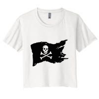 Skull Pirate Flag Jolly Roger Crossbones Crop Top