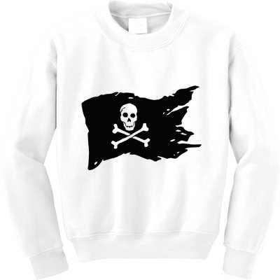 Skull Pirate Flag Jolly Roger Crossbones Kids Sweatshirt