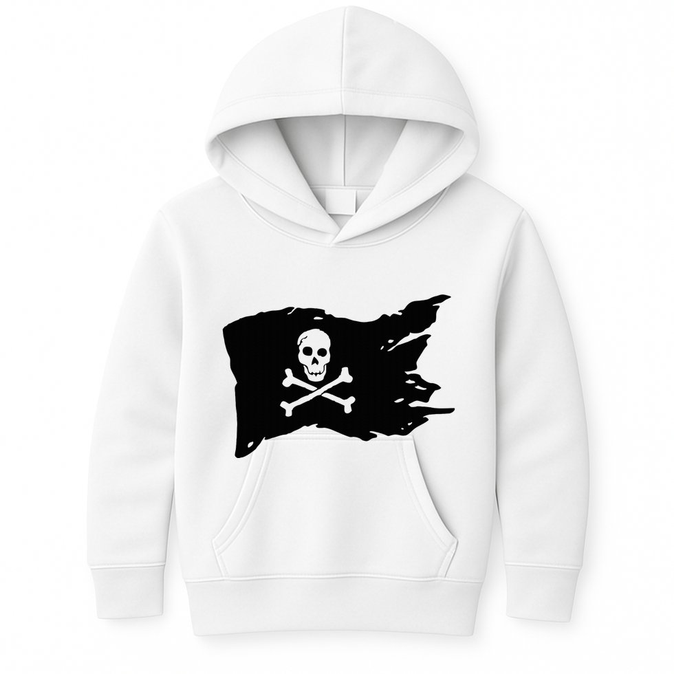Skull Pirate Flag Jolly Roger Crossbones Kids Hoodie