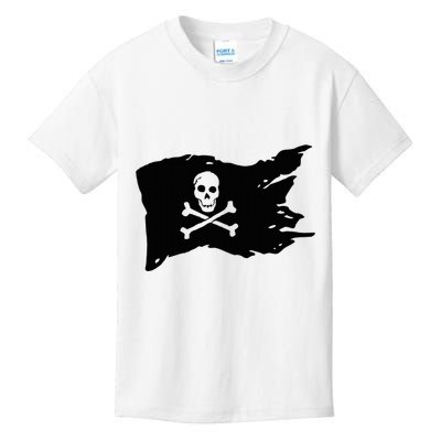 Skull Pirate Flag Jolly Roger Crossbones Kids T-Shirt