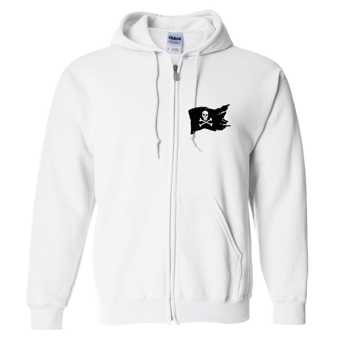 Skull Pirate Flag Jolly Roger Crossbones Full Zip Hoodie
