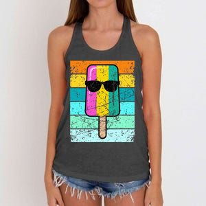 Summer Popsicle Funny Ice Cream Beach Pool Party Women's Knotted Racerback Tank