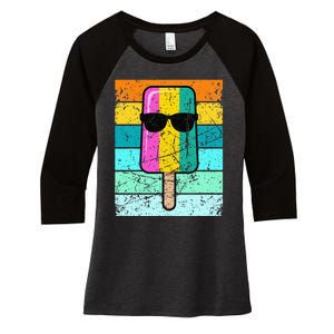 Summer Popsicle Funny Ice Cream Beach Pool Party Women's Tri-Blend 3/4-Sleeve Raglan Shirt