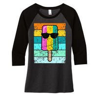 Summer Popsicle Funny Ice Cream Beach Pool Party Women's Tri-Blend 3/4-Sleeve Raglan Shirt