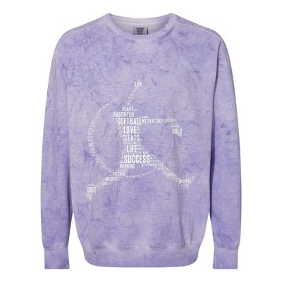 Softball Pitcher Fastpitch Softball Mom Colorblast Crewneck Sweatshirt
