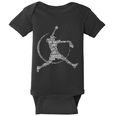 Softball Pitcher Fastpitch Softball Mom Baby Bodysuit