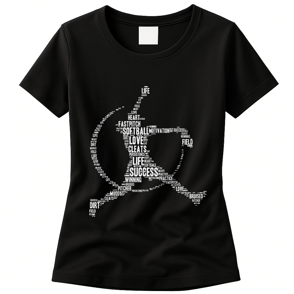 Softball Pitcher Fastpitch Softball Mom Womens T-Shirt