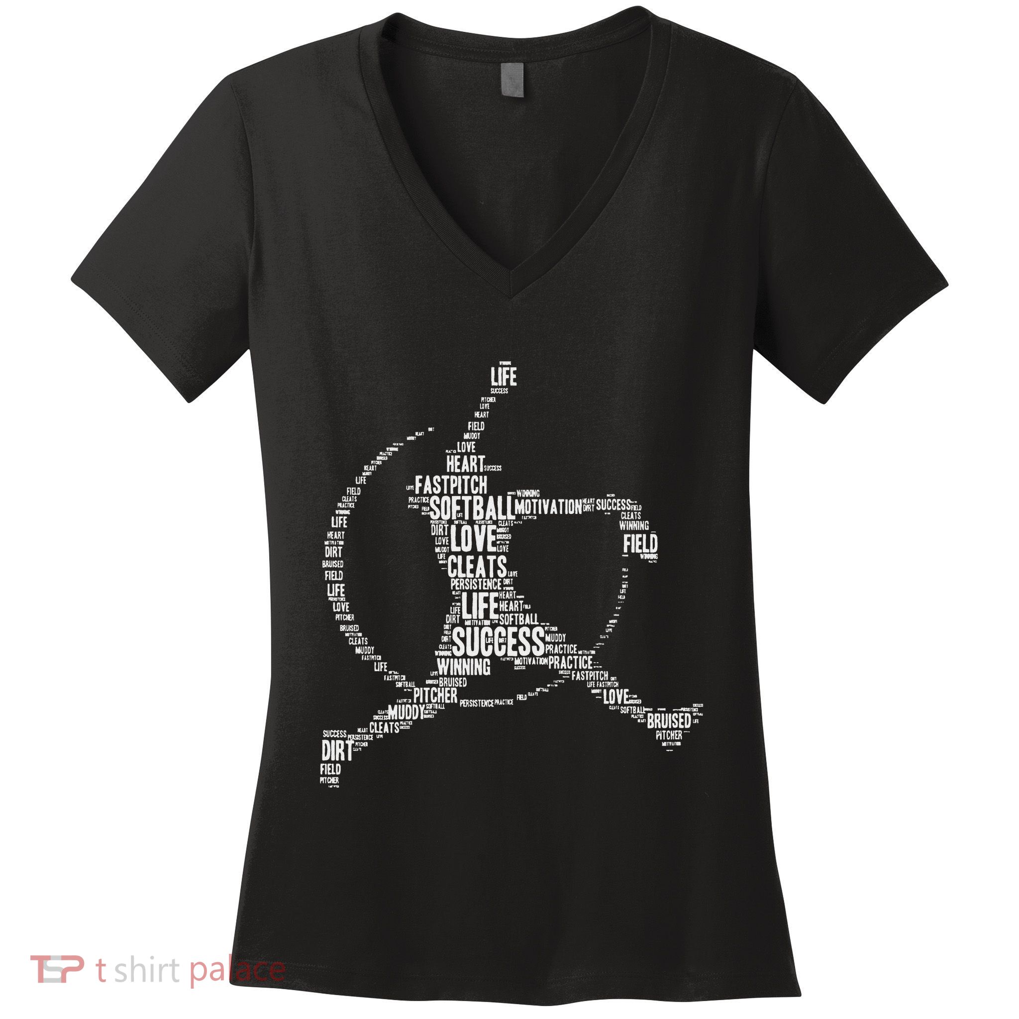Softball Pitcher Fastpitch Softball Mom Women's V-Neck T-Shirt