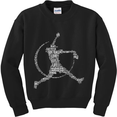 Softball Pitcher Fastpitch Softball Mom Kids Sweatshirt