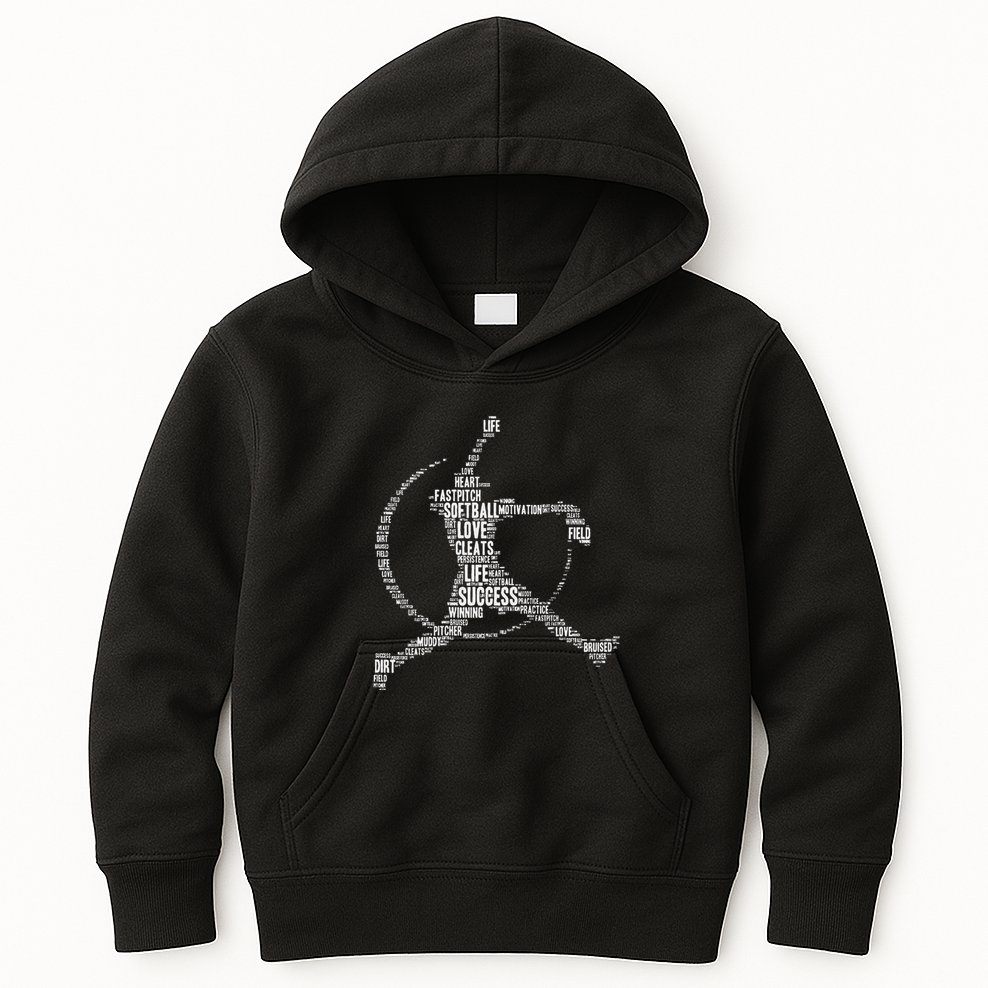 Softball Pitcher Fastpitch Softball Mom Kids Hoodie