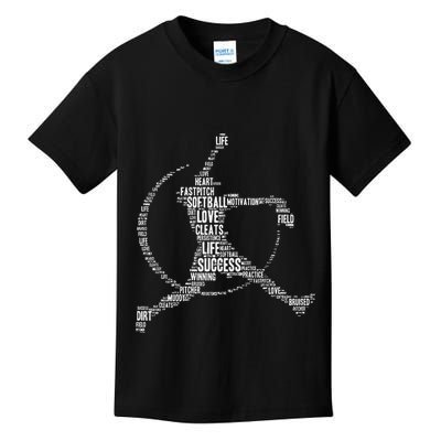Softball Pitcher Fastpitch Softball Mom Kids T-Shirt