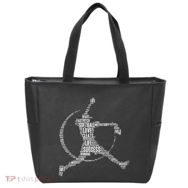 Softball Pitcher Fastpitch Softball Mom Zip Tote Bag