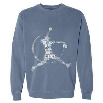 Softball Pitcher Fastpitch Softball Mom Garment-Dyed Sweatshirt