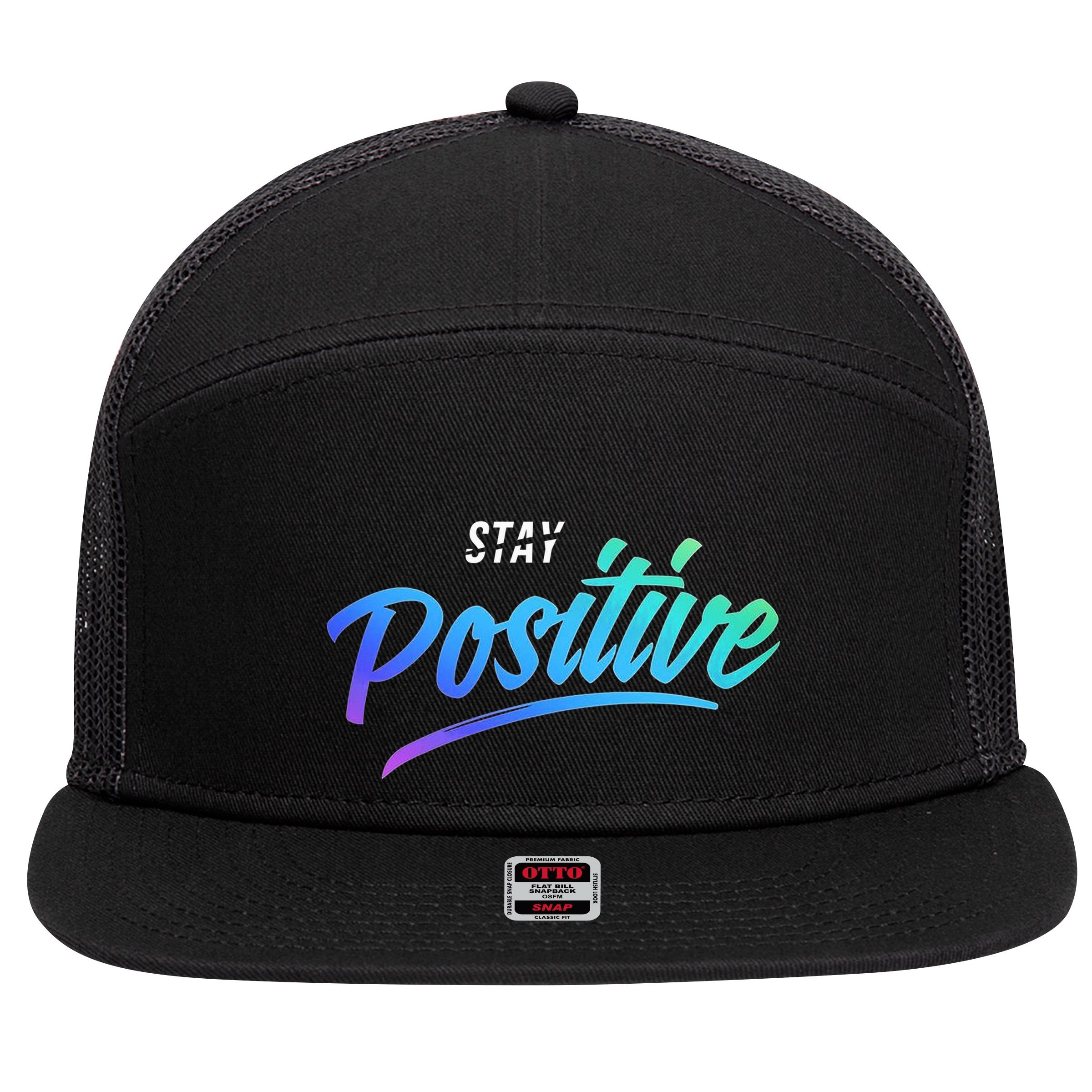 Stay Positive | Funny Math Clothes 7 Panel Mesh Trucker Snapback Hat