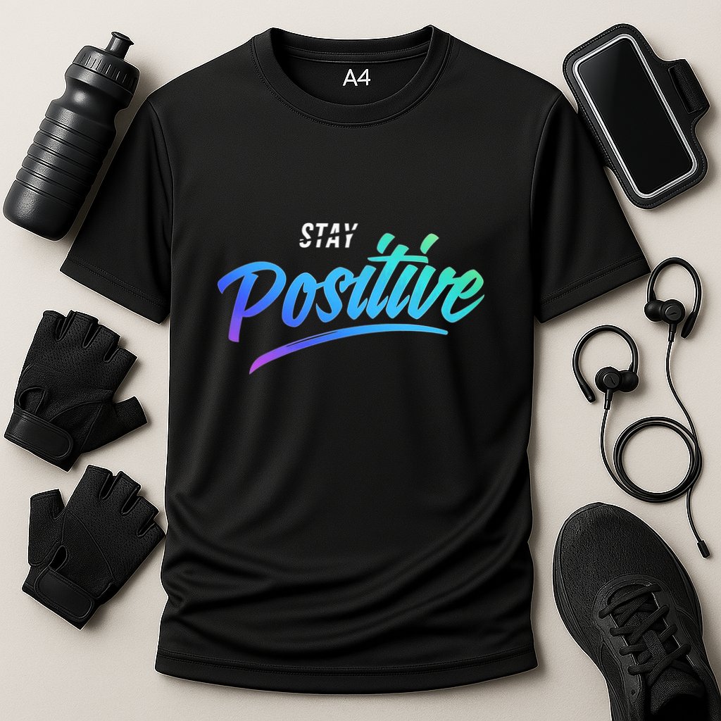 Stay Positive | Funny Math Clothes Cooling Performance Crew T-Shirt