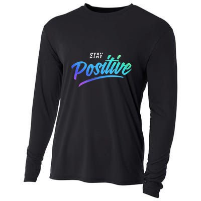 Stay Positive | Funny Math Clothes Cooling Performance Long Sleeve Crew