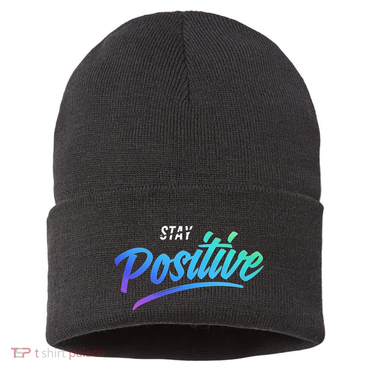 Stay Positive | Funny Math Clothes Sustainable Knit Beanie